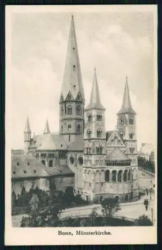 AK Bonn, Münster Kirche mit kleinem Park 1913 gelaufen