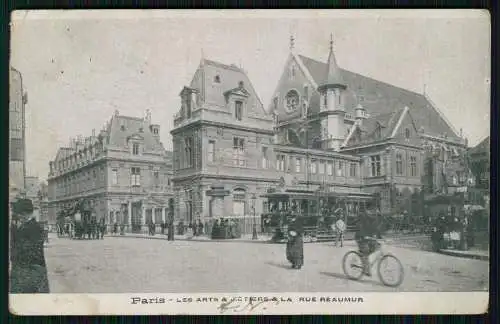 1.WK Paris La Rue Reaumus Conservatoire des Arts et Metiers Straßenbahn Feldpost