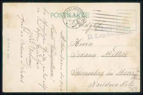 AK 1.WK Wilhelmshaven Panzerschiffe Hafenpartie Kaiserliche Marine 1915 Feldpost