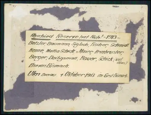 6x Foto Ulm Donau Abschied Reserve hat Ruh und vieles mehr 1913