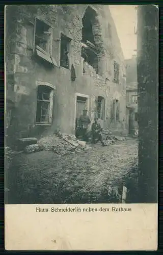 AK 1. WK Haus Schneiderlin neben dem Rathaus 1917 Feldpost gelaufen