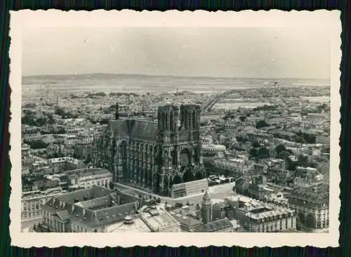 4x Foto Fliegeraufnahme Luftbild Wehrmacht Reims Marne uvm. Frankreich 1941