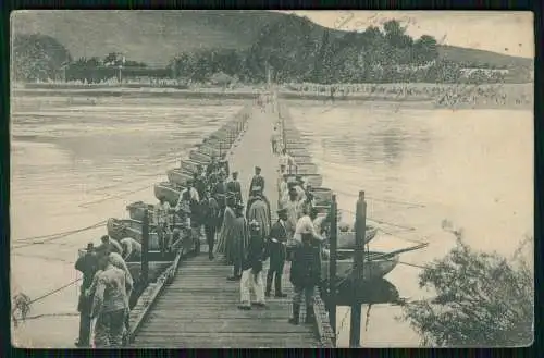 AK 1. WK Das Deutsche Heer Pioniere beim Brückenbau 1917 Feldpost gelaufen