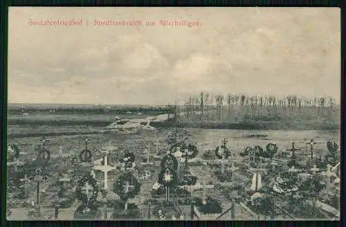 AK 1. WK Soldatenfriedhof i. Nordfrankreich am Allerheiligen 1917 Feldpost gel.