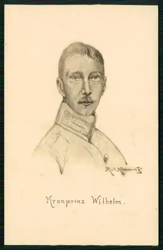 AK Kronprinz Wilhelm von Preußen, Portrait Wohlfahrts Karte