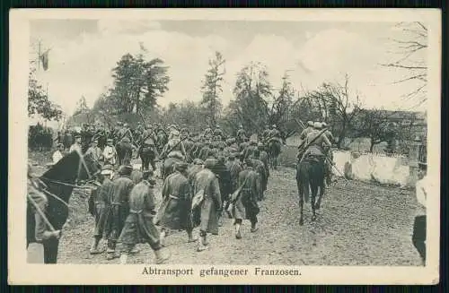 AK 1. WK Abtransport Gefangener Franzosen Frankreich 1916 Feldpost gelaufen