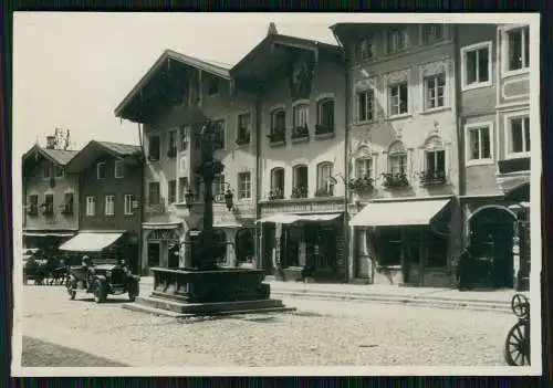 Foto Bad Tölz Oberbayern Partie am Marienbrunnen Buchhandlung Dewitz Café 1936