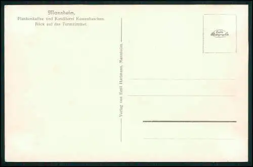 AK Mannheim Plankenkaffee und Konditorei Kossenhaschen Blick auf das Turmzimmer