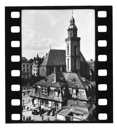 altes Dia - Frankfurt am Main, Hauptwache mit Katharinenkirche Straßenbahn