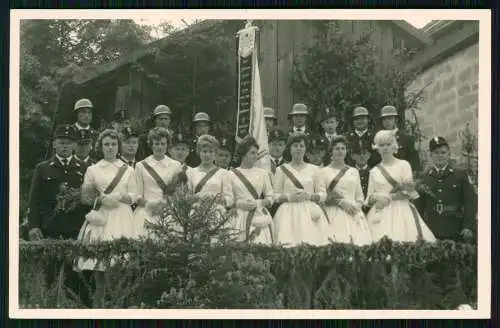 3x Foto AK Unterleiterbach Oberleiterbach Zapfendorf Feuerwehr Fest 1955-60