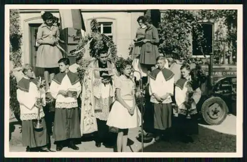 3x Foto AK Unterleiterbach Oberleiterbach Zapfendorf Feuerwehr Fest 1955-60