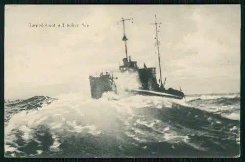 AK Deutsches Kriegsschiff Torpedoboot auf hoher See Kaiserliche Marine 1917