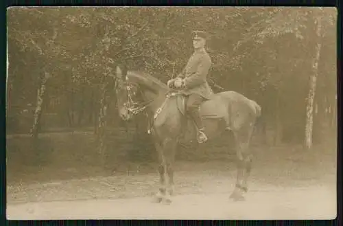 Foto AK 1. WK stolzer Soldat auf Pferd Sennelager Paderborn Schloß Neuhaus Sande