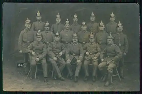 Foto AK 1. WK Soldaten mit Pickelhaube Munster Truppenübungsplatz Munsterlager