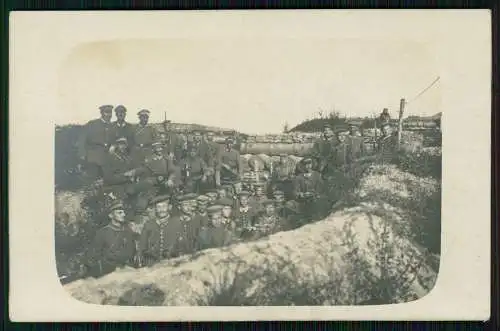 Foto AK 1.WK Soldaten an der Front im Laufgraben 1917 gelaufen Feldpost