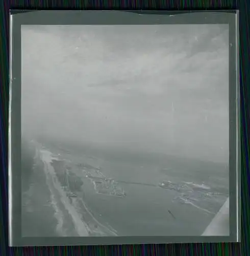 5x Foto 6x6 cm -  Südafrika Hafen Strand Wo ? Luftbild Fliegeraufnahme