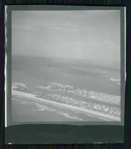 5x Foto 6x6 cm -  Südafrika Hafen Stadt Strand Wo ? Luftbild Fliegeraufnahme
