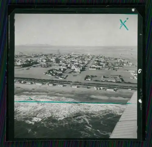 3x Foto 6x6 cm -  Südafrika Stadt Strand Wo ? Luftbild Fliegeraufnahme