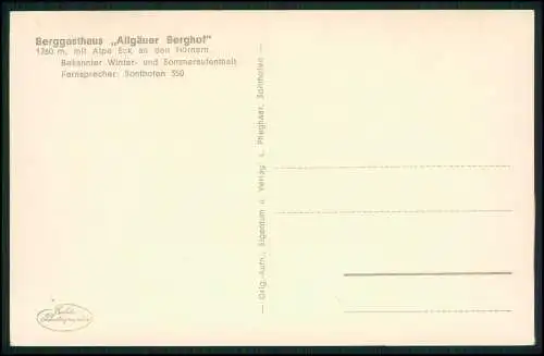 Foto AK Sonthofen Berggasthaus Allgäuer Berghof mit Alpe Eck an den Hörnern