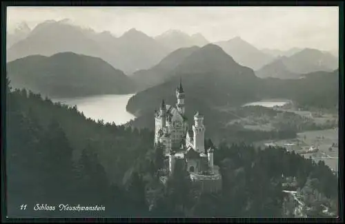 Foto AK Hohenschwangau Schwangau im Ostallgäu, Schloss Neuschwanstein, 1935