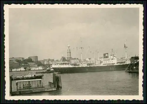 Foto Schiff Dampfer Aufschrift - GUINEEKUST Amsterdam - Hafen Hamburg 1961