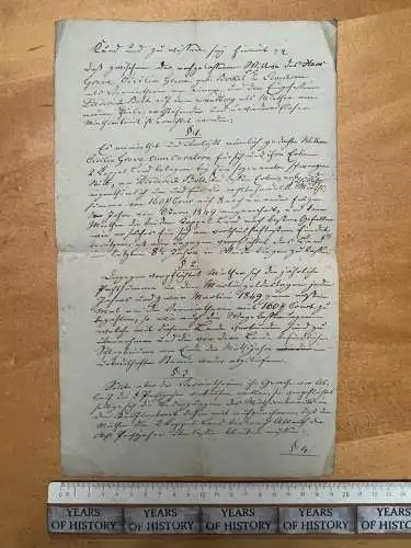 Altes Dokument handschriftlich Elmshorn Schleswig Hostein von 1849