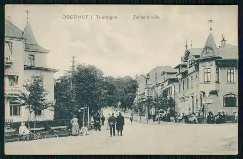 AK Oberhof im Thüringer Wald, Zellaerstraße Café Fußgänger und andere 1911