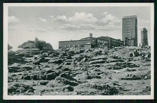 AK Brocken Nationalpark Harz mit Teufelskanzel 1942 Feldpost gelaufen