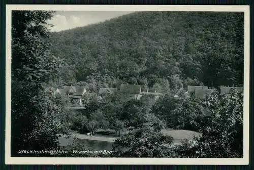 AK Stecklenberg Thale Harz Blick auf das Wurmtal mit Bad 1942 Feldpost gelaufen