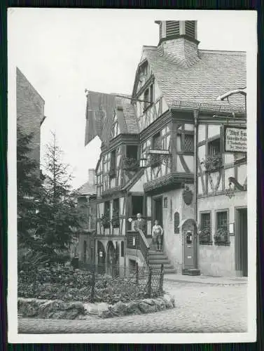 2x Foto Assmannshausen Rüdesheim Opa Enkel am Altes Haus Niederwald Denkmal 1933