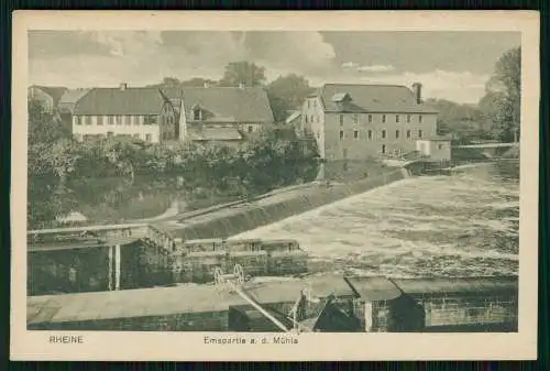 AK Rheine in Westfalen Fluss Ems Partie an der Mühle 1925