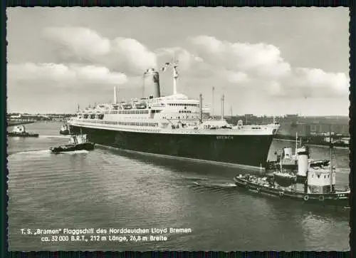 Foto AK T. S. „Bremen" Flaggschiff Norddeutscher Lloyd Reederei HAPAG Bremen