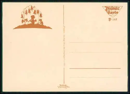 AK Scherenschnitt Postkarte Plischke, Georg, Fest Engel, Herz 1930