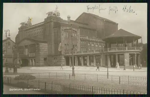 Echt Foto AK Dortmund im Ruhrgebiet, Stadttheater, Gesamtansicht 1927 gelaufen