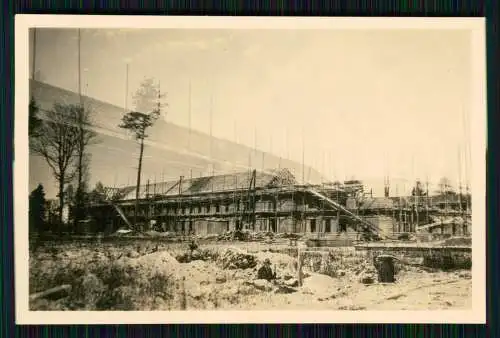 6x Foto große Gebäude im Rohbau Richtfest um 1940 Wo ?