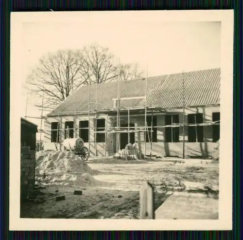 6x Foto große Gebäude im Rohbau Richtfest um 1940 Wo ?