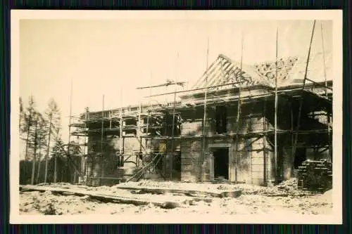 6x Foto große Gebäude im Rohbau Richtfest um 1940 Wo ?