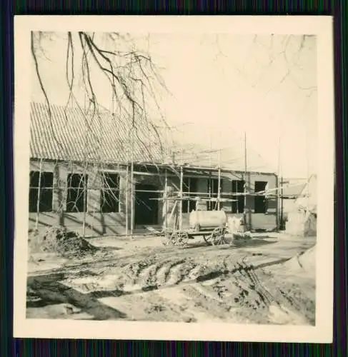 6x Foto große Gebäude im Rohbau Richtfest um 1940 Wo ?