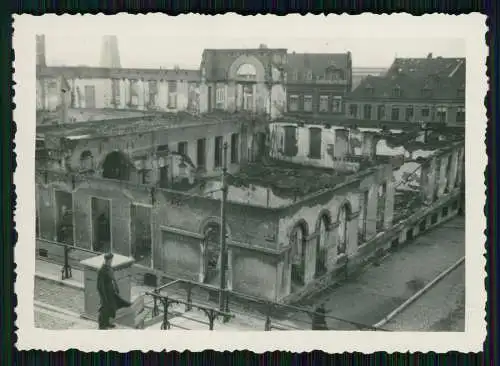 Foto Wehrmacht Gebäude Kriegszerstörung Belgien Frankreich 1940-41