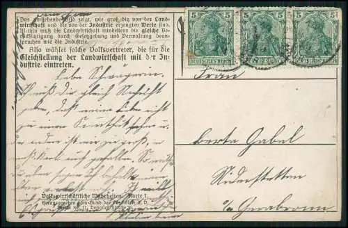 AK Deutsche Landwirtschaft Informationskarte Bund der Landwirte 1910 gelaufen