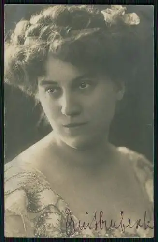 Foto AK Theater Dortmund 1909 Schauspielerin Portrait Widmung mein Stern....1909