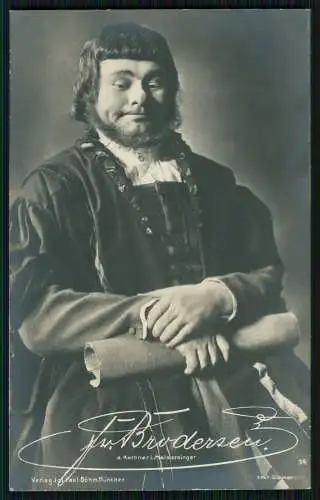 Foto AK Portrait Friedrich Brodersen Bariton - geb. 1873 Bad Boll † 1926 Krefeld