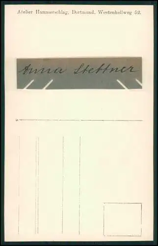 Foto AK Theater Dortmund 1911-12 - Schauspielerin Anna Stettner Sitzportrait