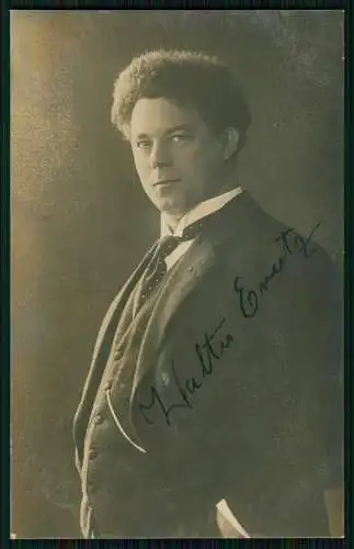 Foto AK Theater Dortmund 1911 - Schauspieler Walter Evertz mit Autogramm