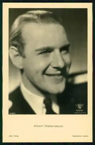 AK Schauspieler Albert Matterstock Portrait- Ross Verlag A 1461 Willy Forst-Film