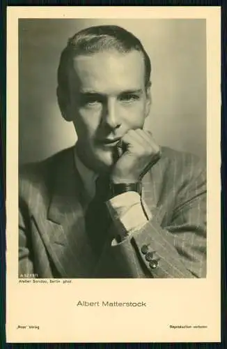 AK Schauspieler Albert Matterstock Portrait- Ross Verlag A 1225/1 Atelier Sandau