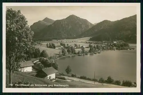 Foto AK Fischhausen am Schliersee Ortsansicht mit Panorama Brecherspitz 1936