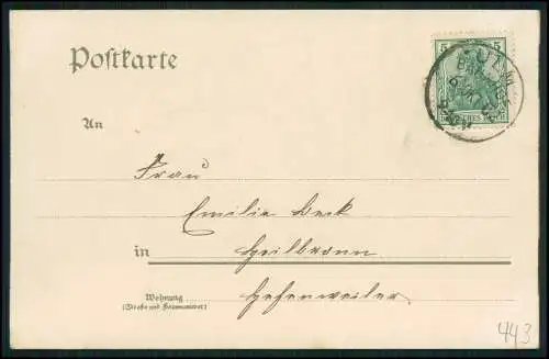 AK Litho Ulm an der Donau Baden Württemberg - Partie an der Blau 1902 gelaufen