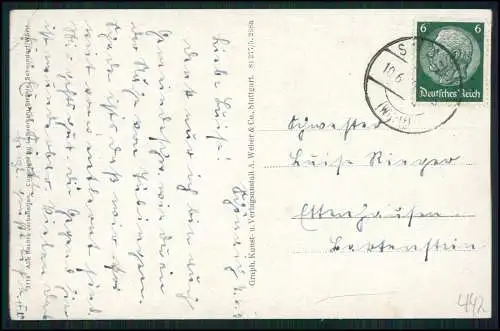AK Schöneich Kr. Böblingen Ortsansicht Luftbild vom Flugzeug 1937 gelaufen