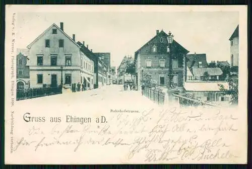 AK Ehingen an der Donau, Bahnhofstraße 1899 gelaufen